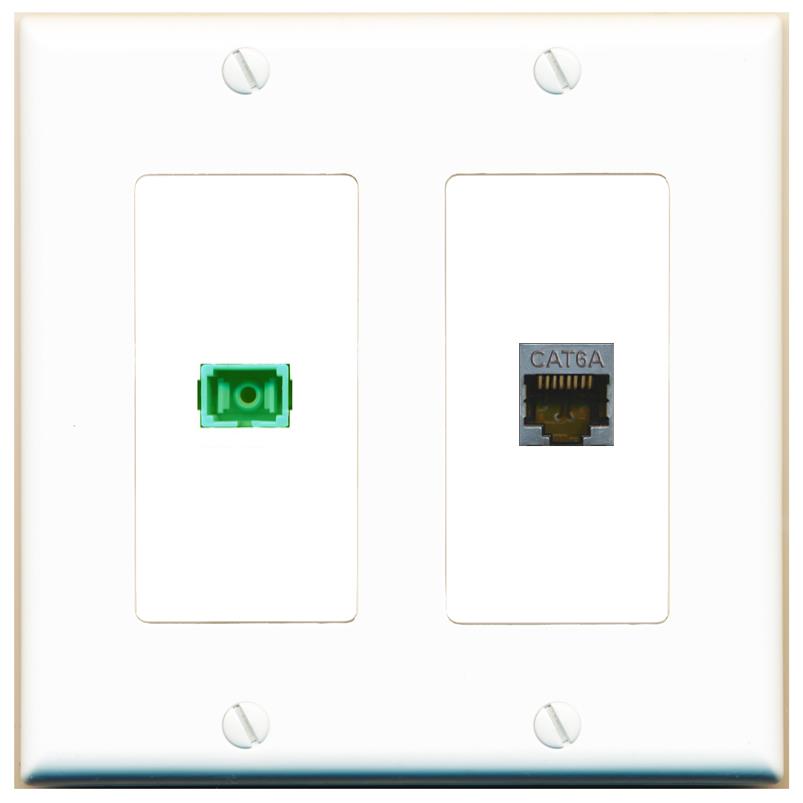 CAT6A SC-APC-SX Wall Plate [White]