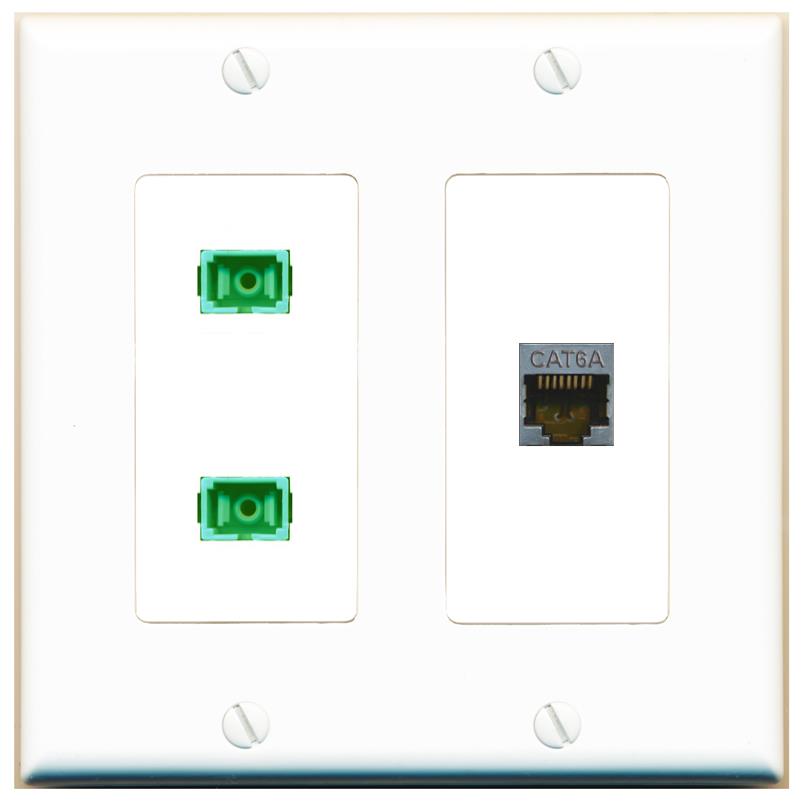 CAT6A 2 SC-APC-SX Wall Plate [White]