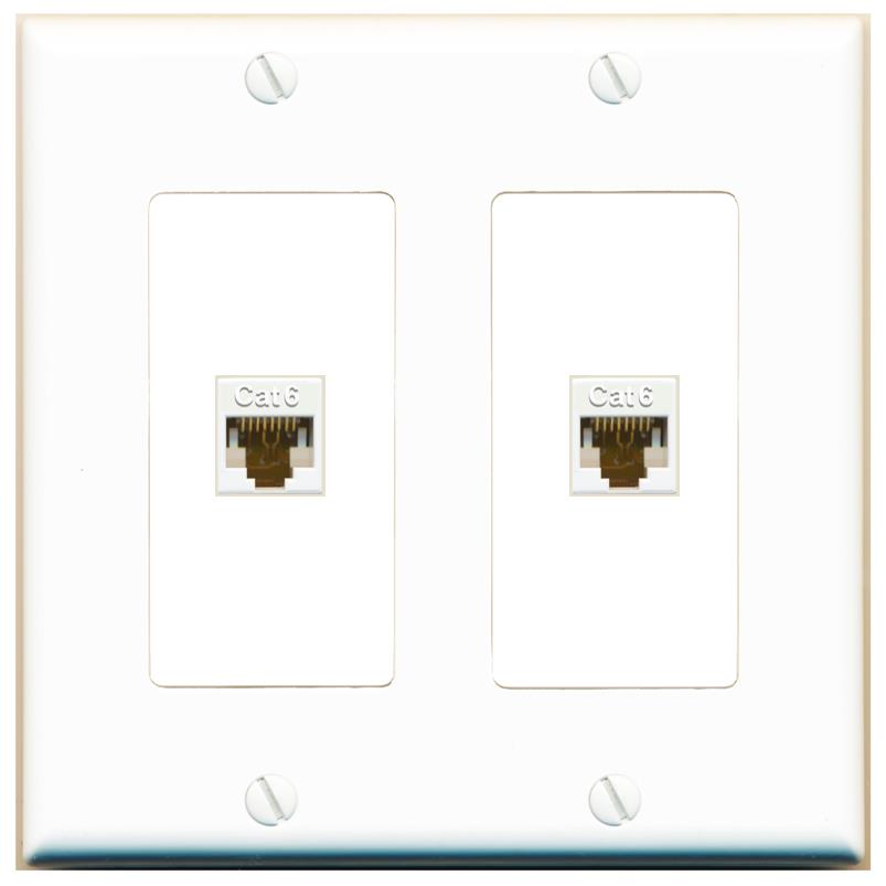 2 CAT6 Wall Plate [White]