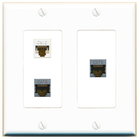 CAT6 2 CAT6-SHIELDED Wall Plate [White]