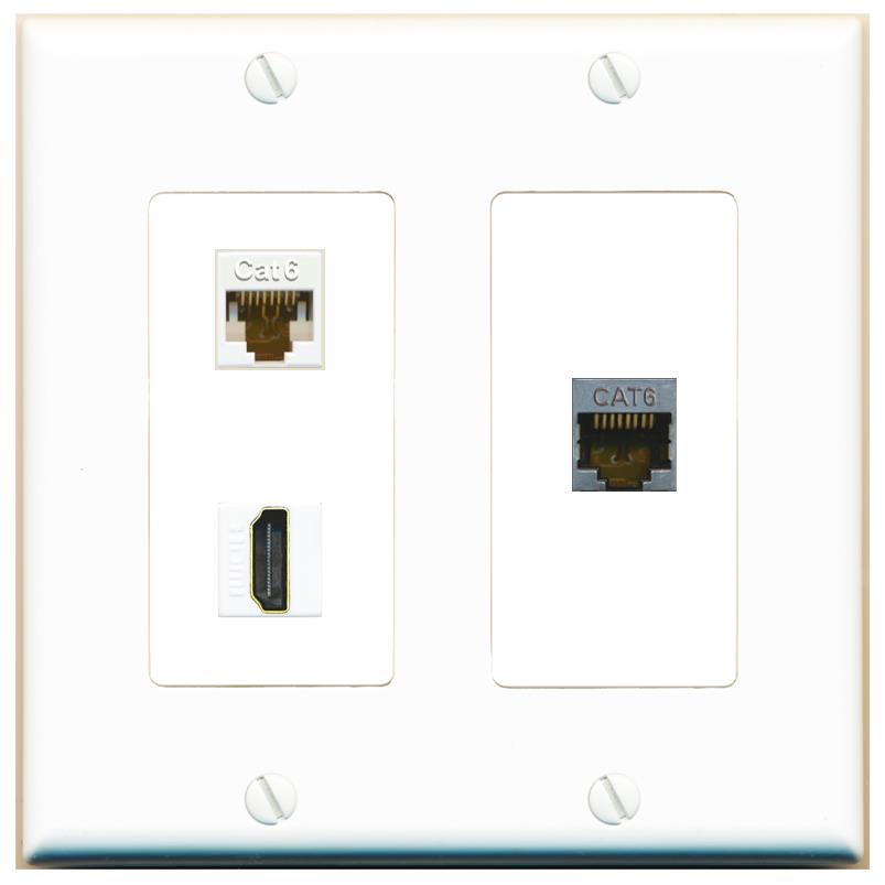 CAT6 CAT6-SHIELDED HDMI Wall Plate [White]