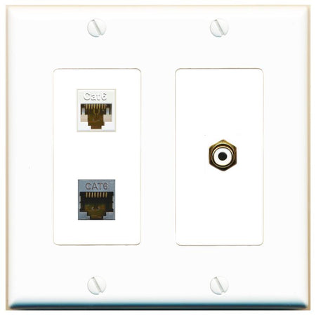 CAT6 CAT6-SHIELDED RCA-WHITE Wall Plate [White]