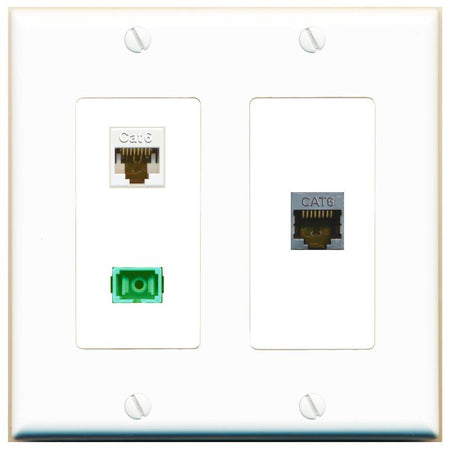CAT6 CAT6-SHIELDED SC-APC-SX Wall Plate [White]