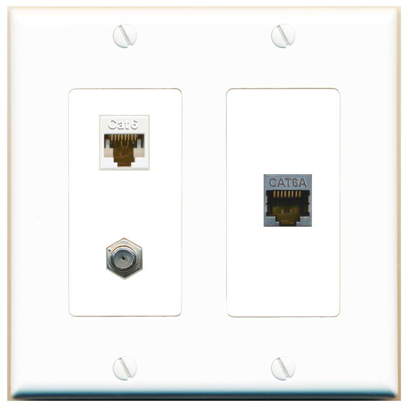 CAT6 CAT6A COAX Wall Plate [White]