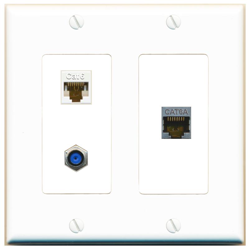 CAT6 CAT6A F81 Wall Plate [White]