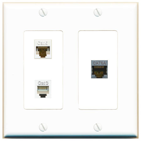 CAT6 CAT6A PHONE Wall Plate [White]