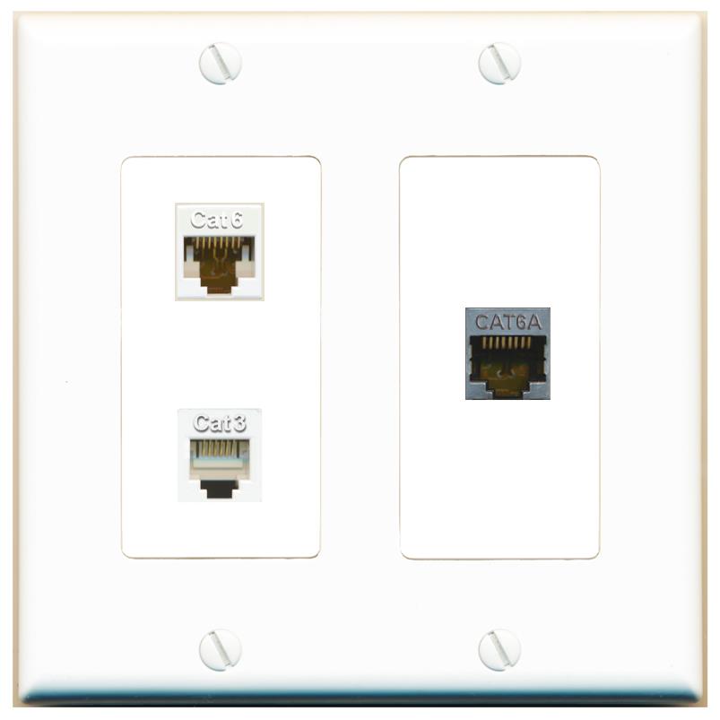 CAT6 CAT6A PHONE Wall Plate [White]