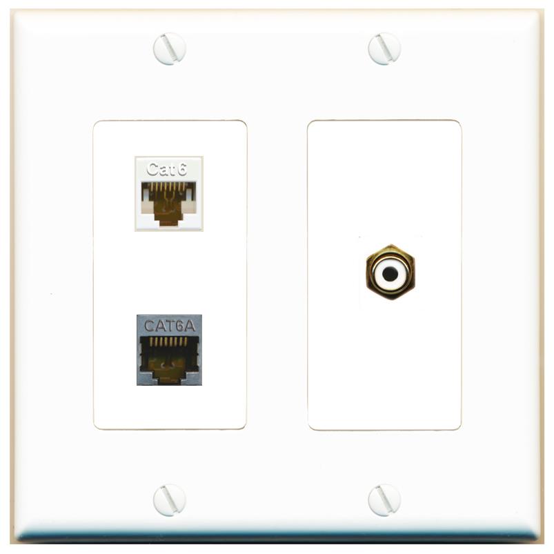 CAT6 CAT6A RCA-WHITE Wall Plate [White]