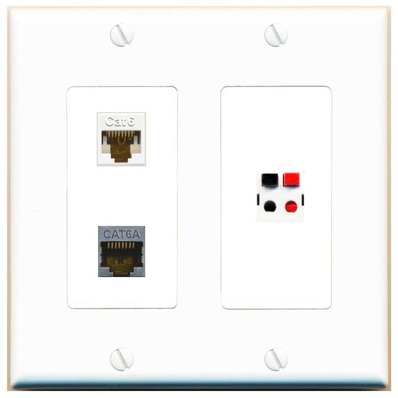 CAT6 CAT6A SPEAKER Wall Plate [White]