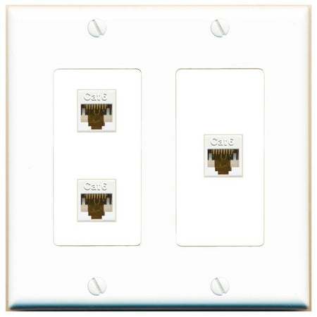 3 CAT6 Wall Plate [White]