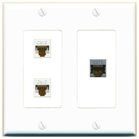 2 CAT6 CAT6-SHIELDED Wall Plate [White]