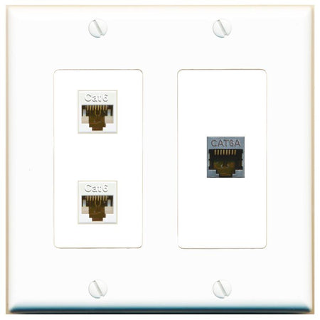 2 CAT6 CAT6A Wall Plate [White]
