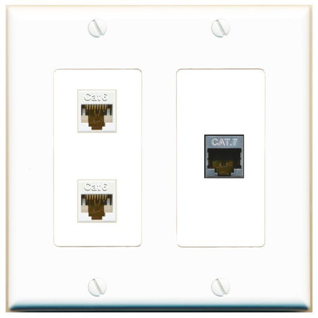 2 CAT6 CAT7 Wall Plate [White]