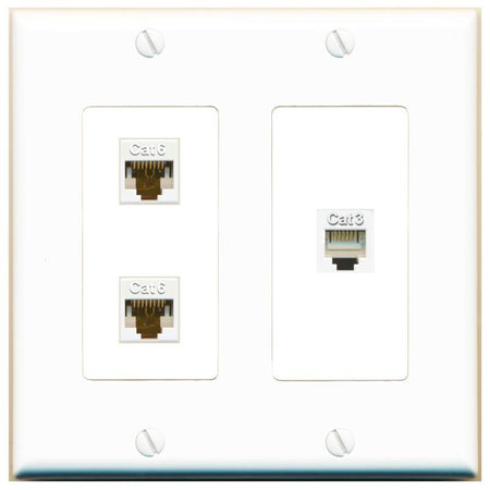 2 CAT6 PHONE Wall Plate [White]