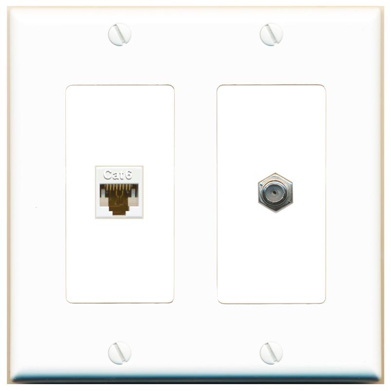 CAT6 COAX Wall Plate [White]