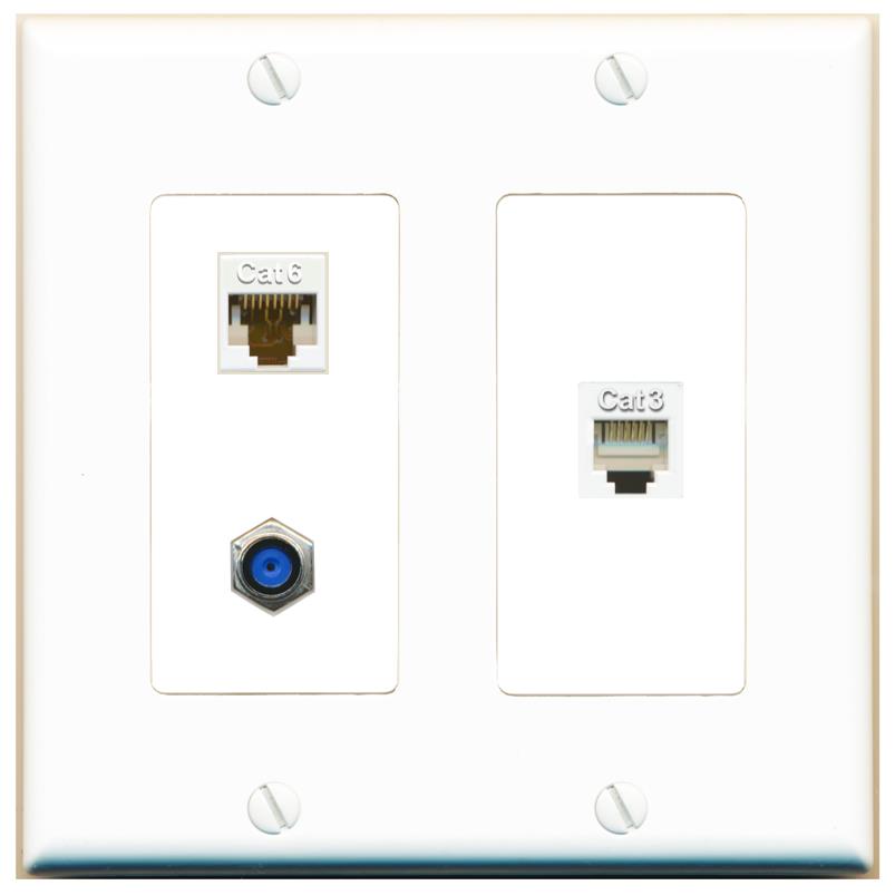 CAT6 F81 PHONE Wall Plate [White]