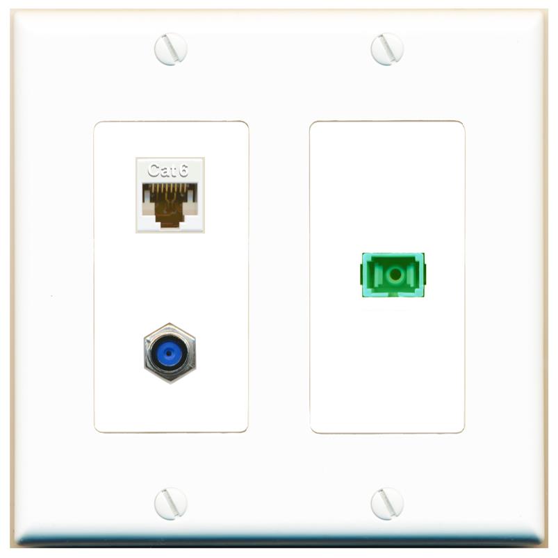 CAT6 F81 SC-APC-SX Wall Plate [White]