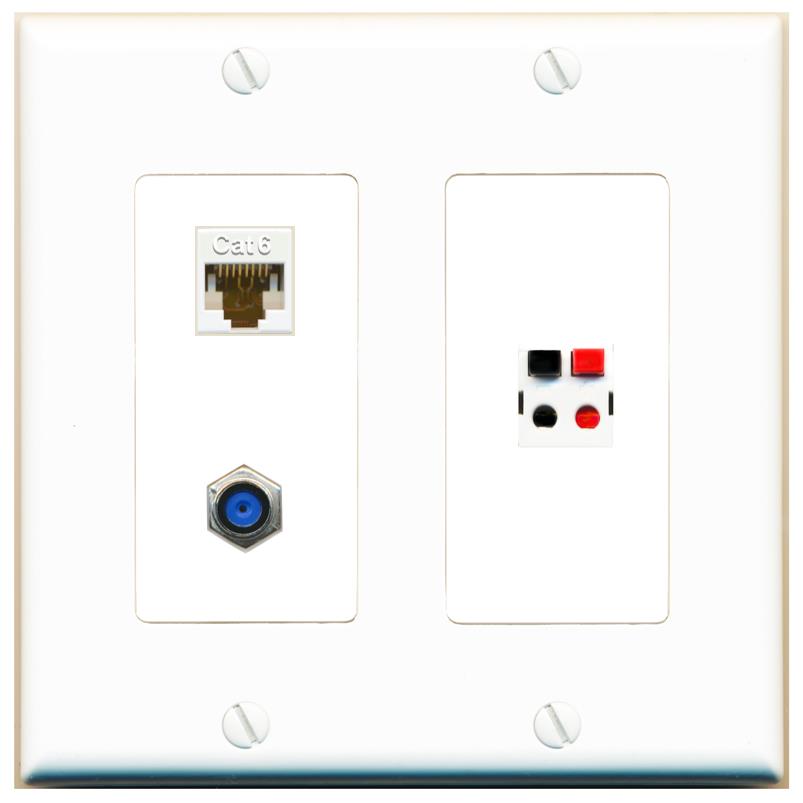 CAT6 F81 SPEAKER Wall Plate [White]