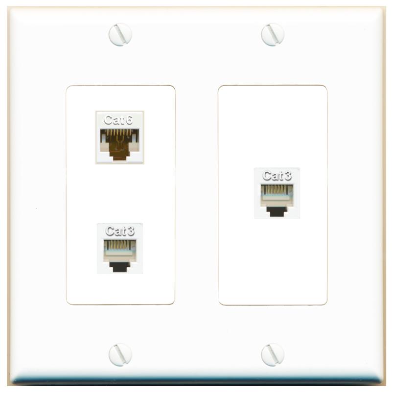 CAT6 2 PHONE Wall Plate [White]