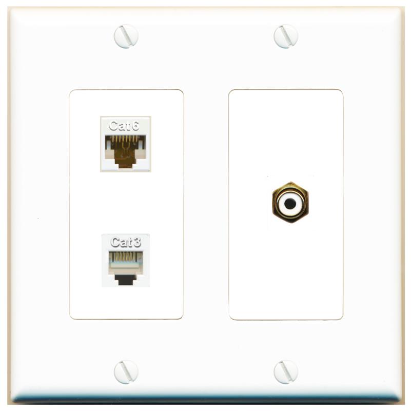 CAT6 PHONE RCA-WHITE Wall Plate [White]