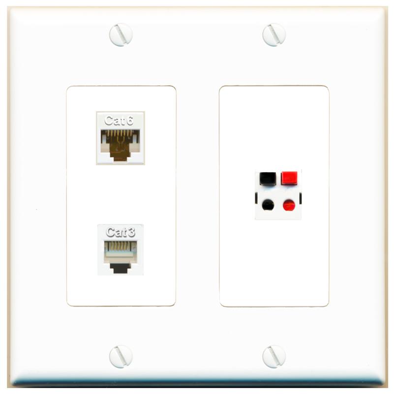 CAT6 PHONE SPEAKER Wall Plate [White]