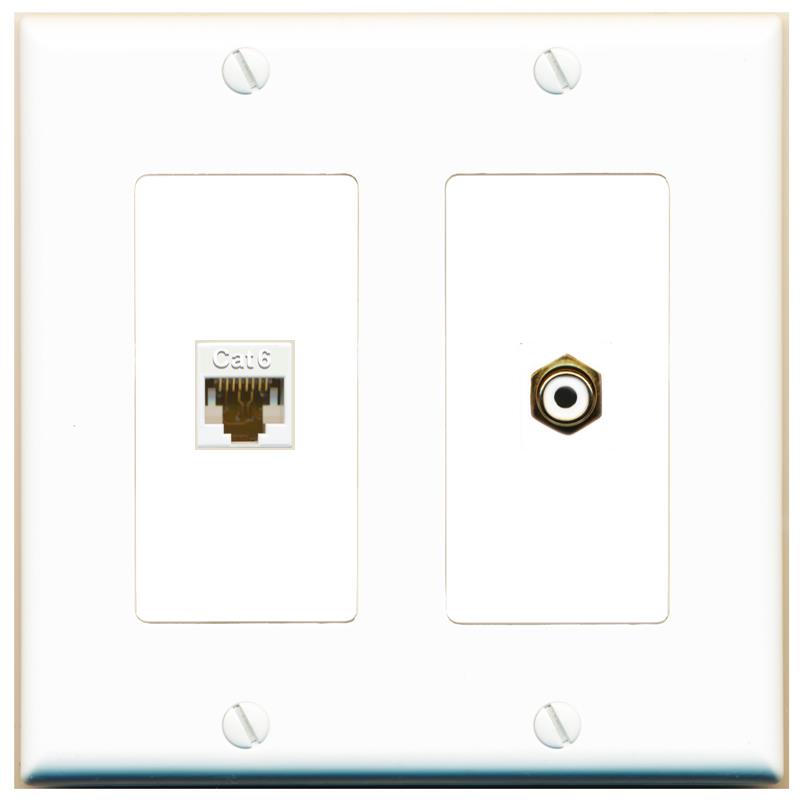 CAT6 RCA-WHITE Wall Plate [White]