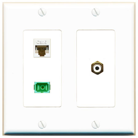 CAT6 RCA-WHITE SC-APC-SX Wall Plate [White]