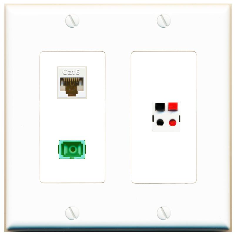 CAT6 SC-APC-SX SPEAKER Wall Plate [White]