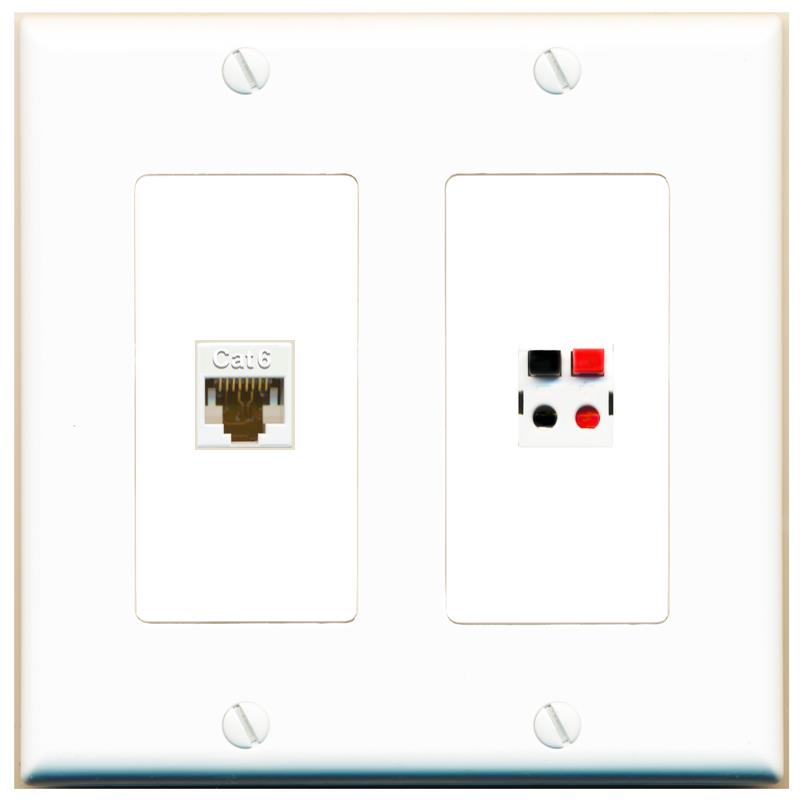 CAT6 SPEAKER Wall Plate [White]