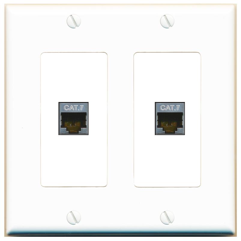 2 CAT7 Wall Plate [White]