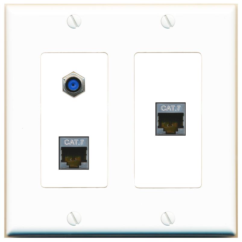 2 CAT7 F81 Wall Plate [White]
