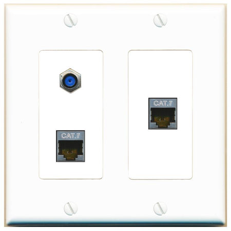 2 CAT7 F81 Wall Plate [White]