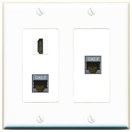 2 CAT7 HDMI Wall Plate [White]