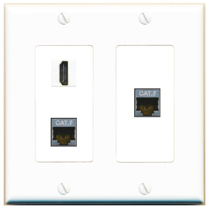2 CAT7 HDMI Wall Plate [White]