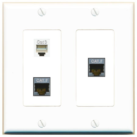 2 CAT7 PHONE Wall Plate [White]