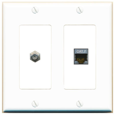 CAT7 COAX Wall Plate [White]