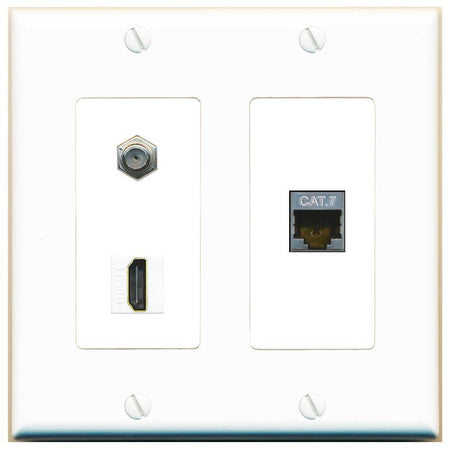 CAT7 COAX HDMI Wall Plate [White]
