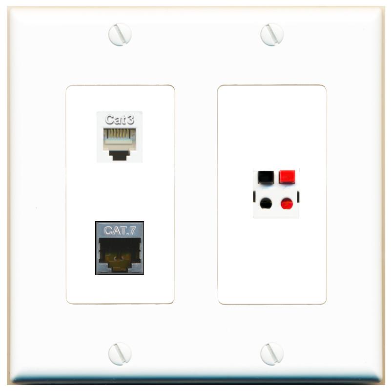 CAT7 PHONE SPEAKER Wall Plate [White]