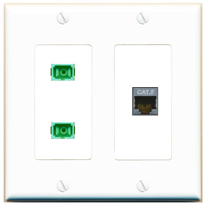 CAT7 2 SC-APC-SX Wall Plate [White]