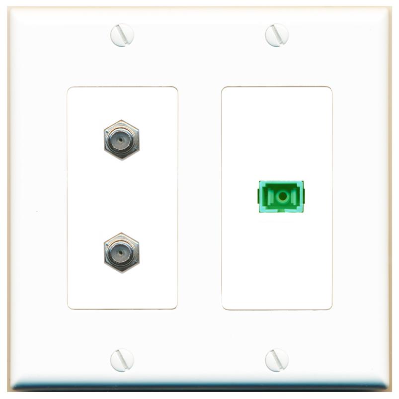 2 COAX SC-APC-SX Wall Plate [White]