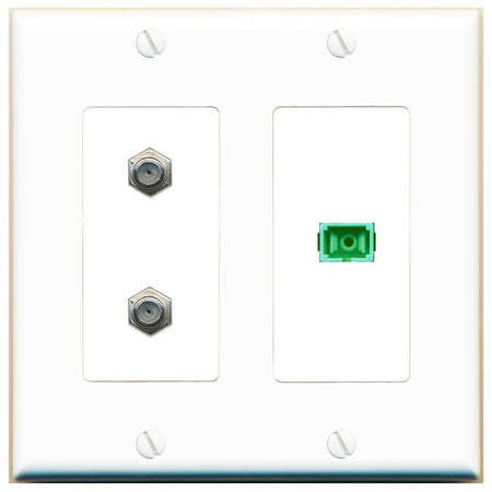 2 COAX SC-APC-SX Wall Plate [White]