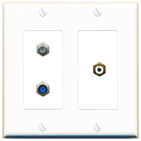 COAX F81 RCA-WHITE Wall Plate [White]