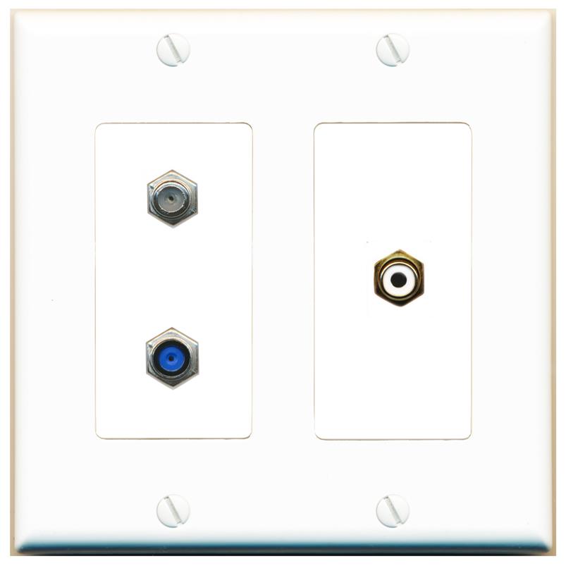 COAX F81 RCA-WHITE Wall Plate [White]