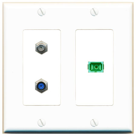 COAX F81 SC-APC-SX Wall Plate [White]