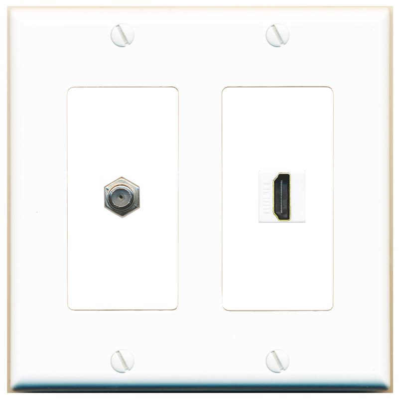 COAX HDMI Wall Plate [White]