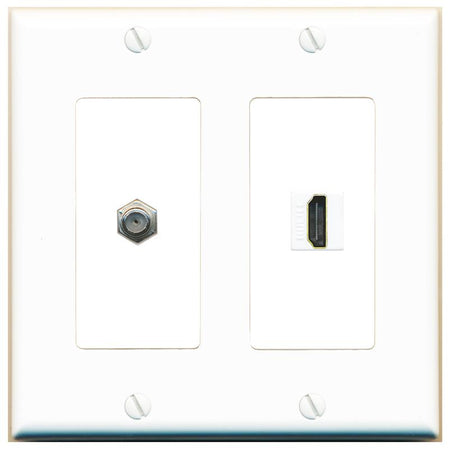 COAX HDMI Wall Plate [White]