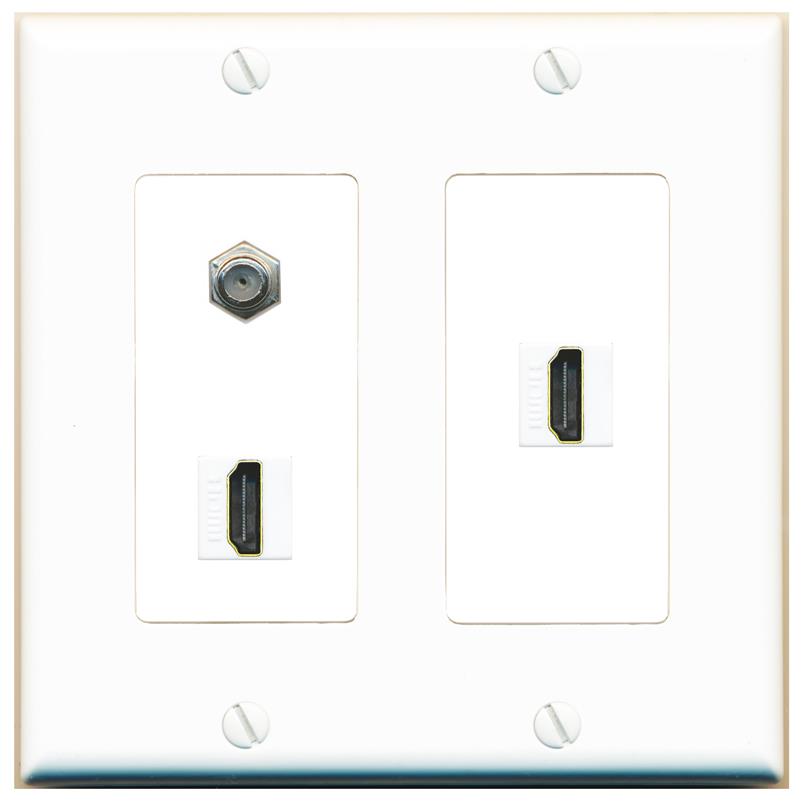 COAX 2 HDMI Wall Plate [White]