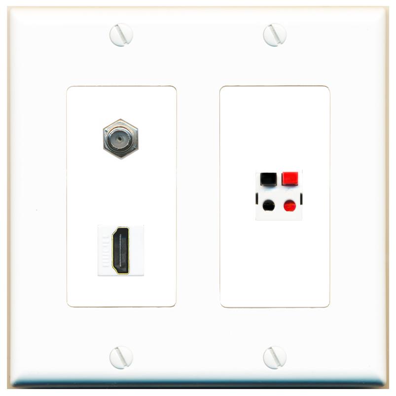 COAX HDMI SPEAKER Wall Plate [White]