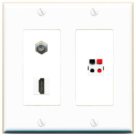 COAX HDMI SPEAKER Wall Plate [White]