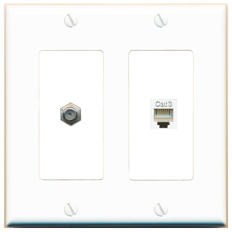 COAX PHONE Wall Plate [White]